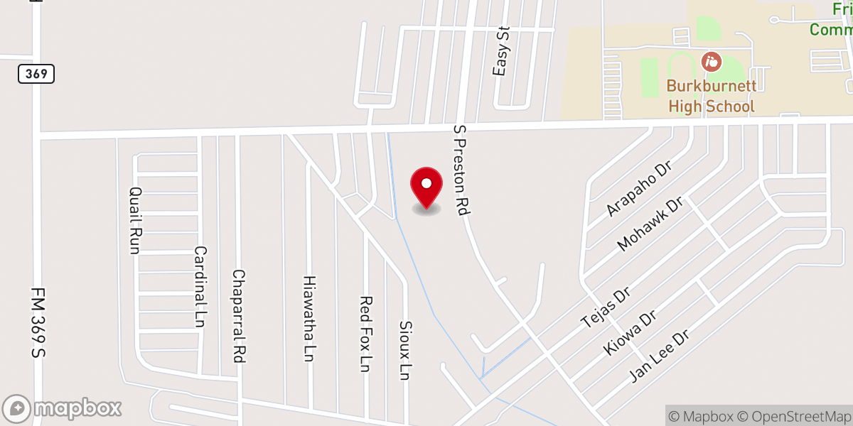 Map showing location of First Assembly of God of Burkburnett Church
