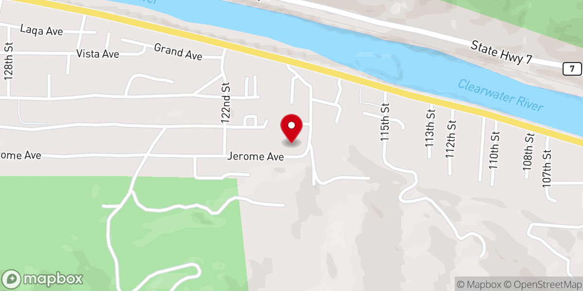 Map showing location of Orofino First Baptist Church