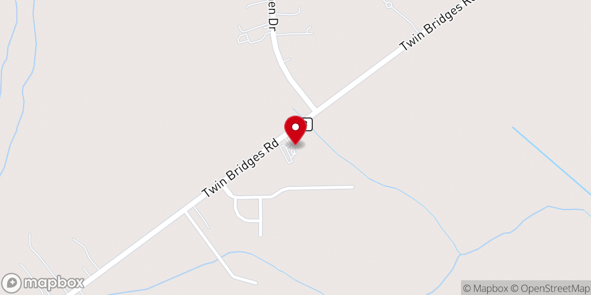 Map showing location of Bayou Haven Weddings and Events