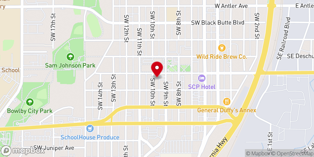 Map showing location of Redmond Christian Church