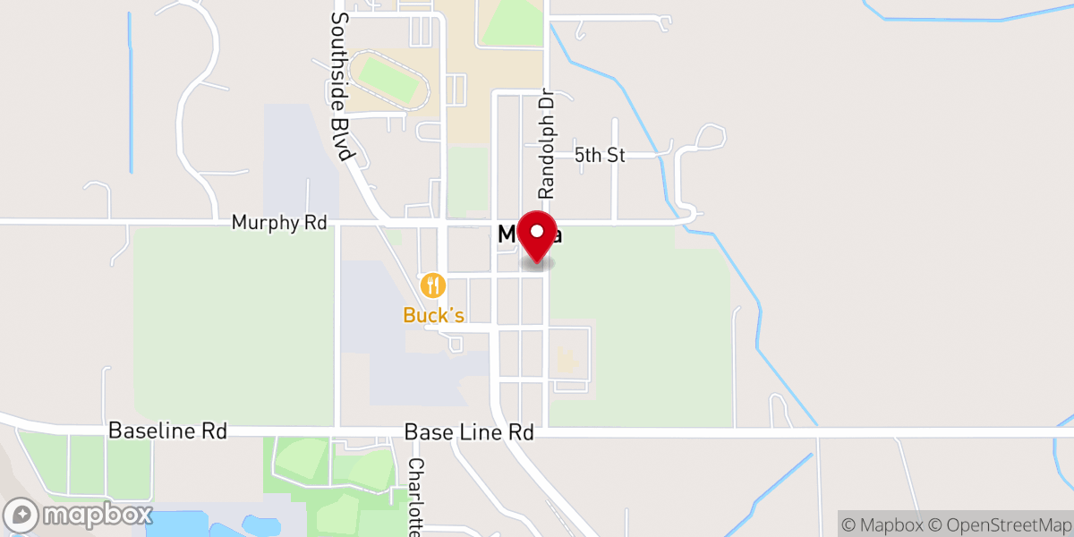 Map showing location of Melba Friends Church