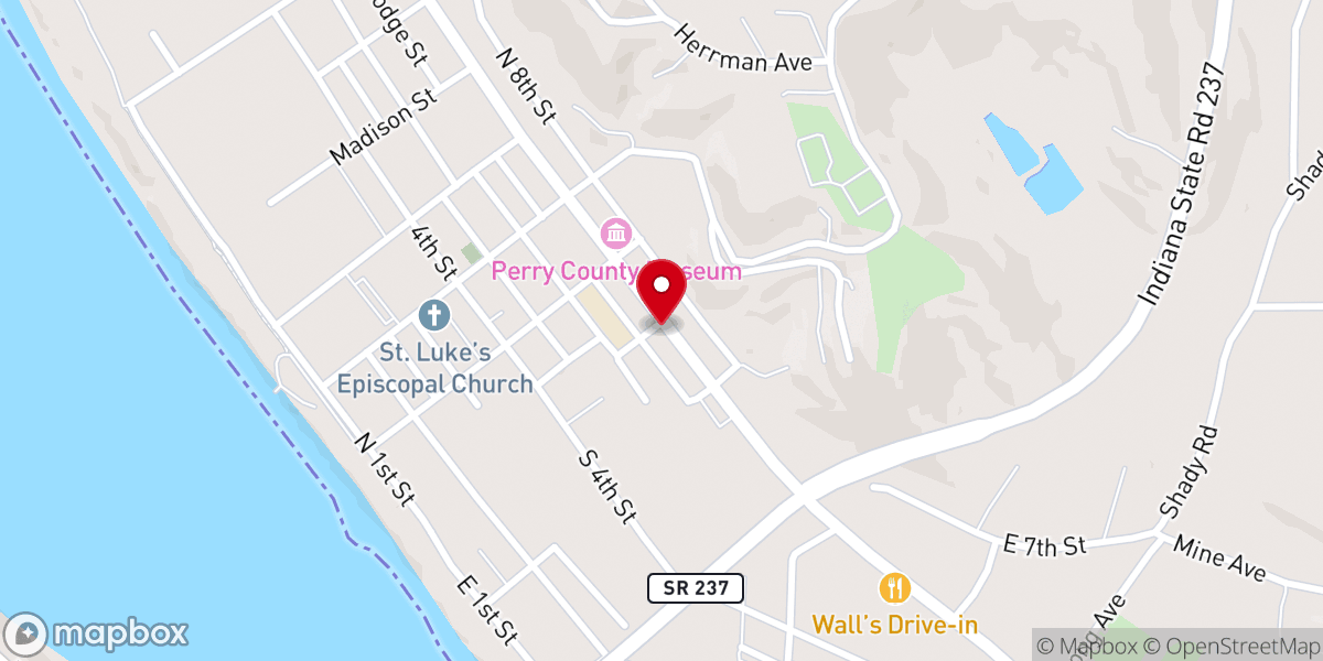 Map showing location of Seventh Street Baptist Church