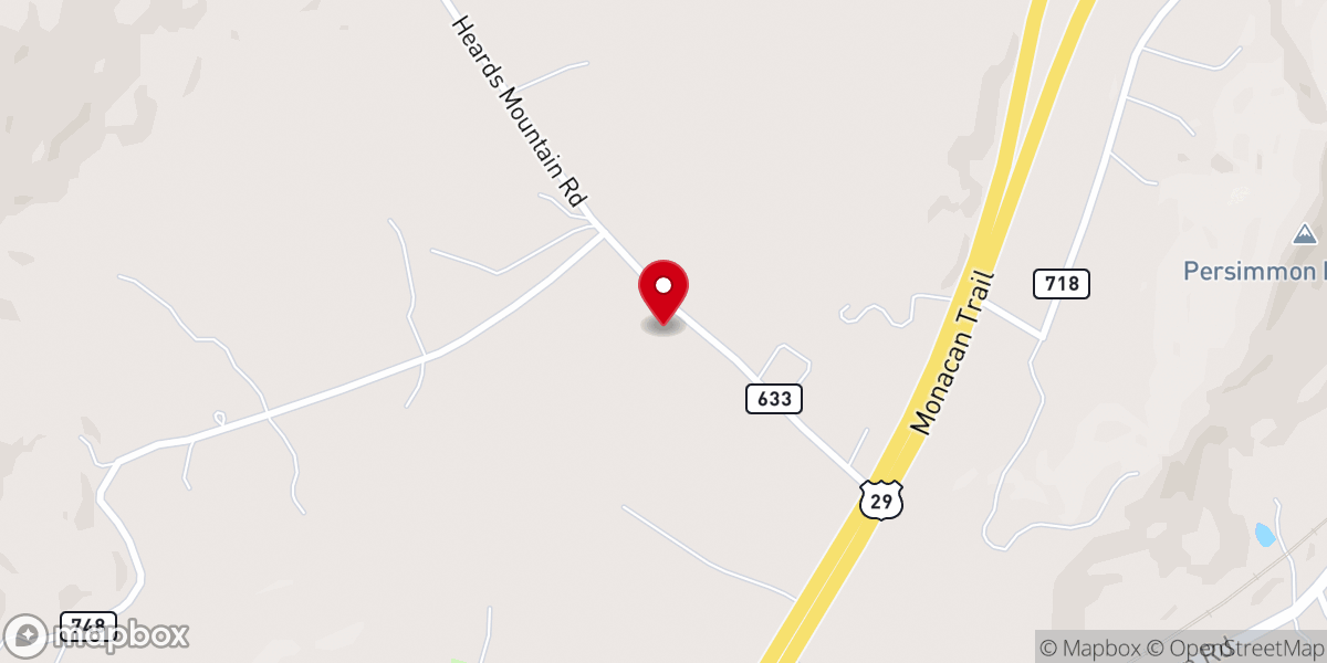Map showing location of Covesville Baptist Church
