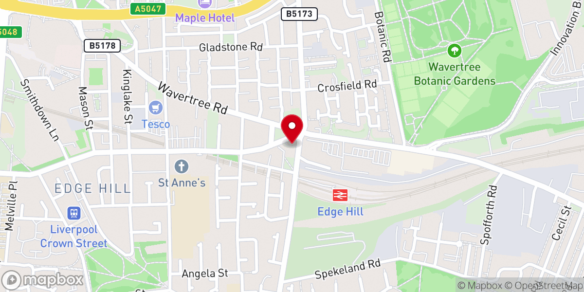 Map showing location of Grace International church Liverpool 利物浦恩典國際教會