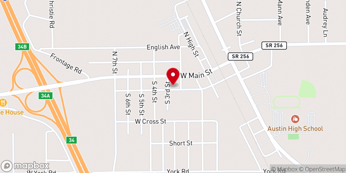 Map showing location of First Baptist Church of Austin