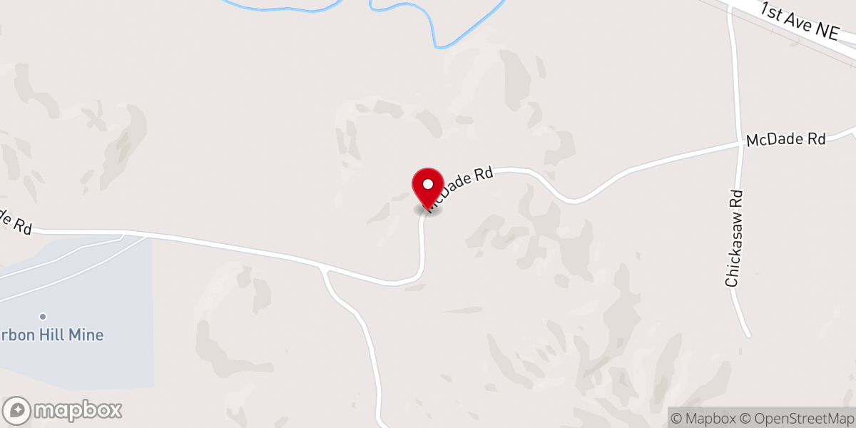 Map showing location of McDade Church