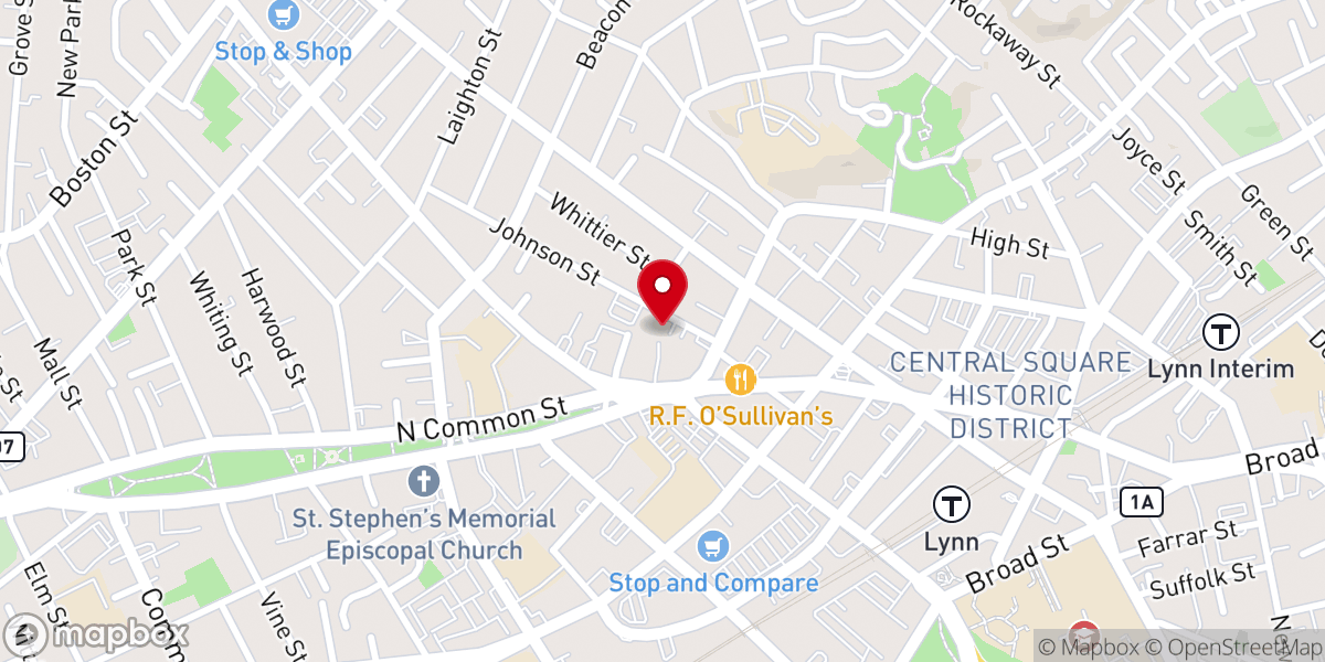 Map showing location of Mt. Olive Church of God-Christ