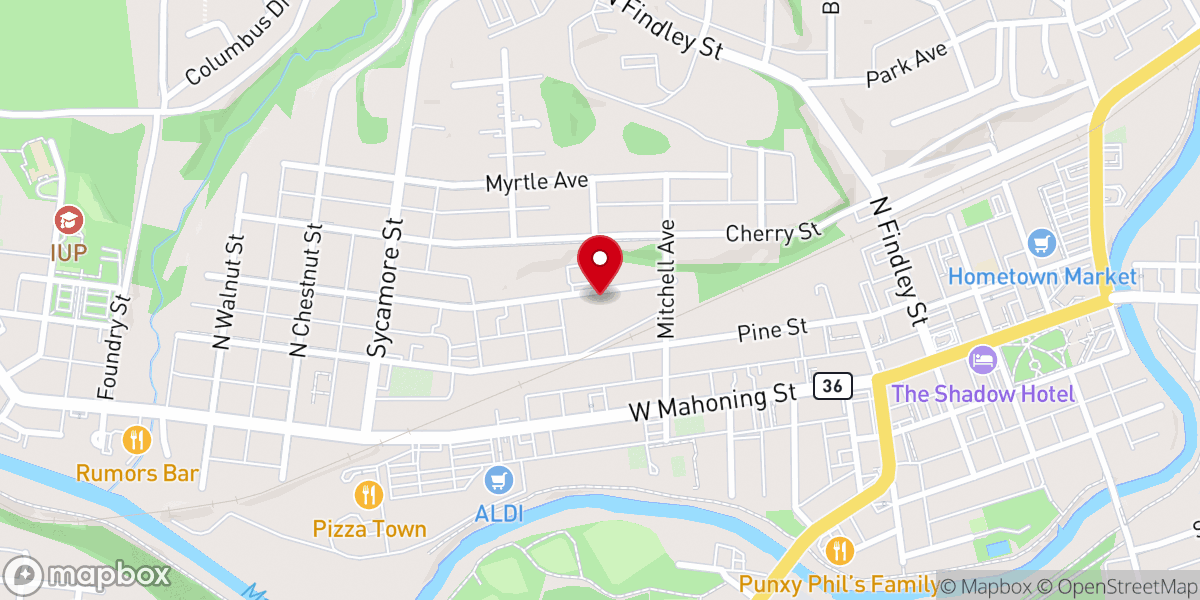 Map showing location of Heavens Family
