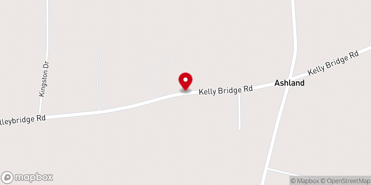 Map showing location of Ashland Church