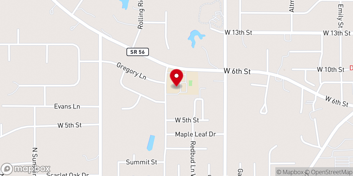 Map showing location of Precious Blood Catholic Church