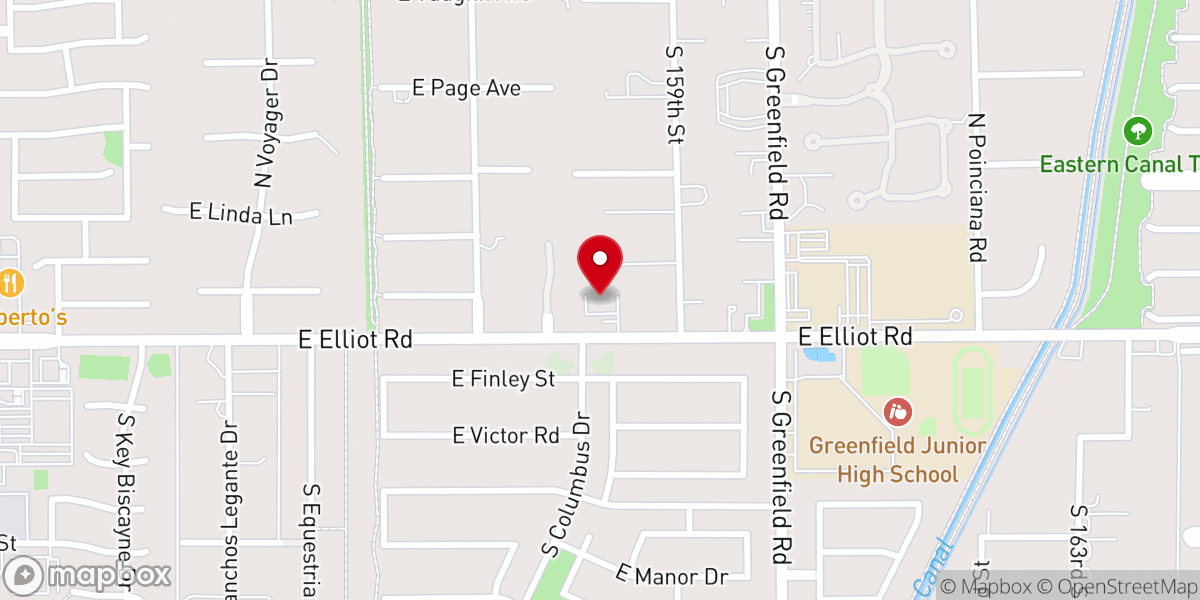 Map showing location of Elliot Road Baptist Church
