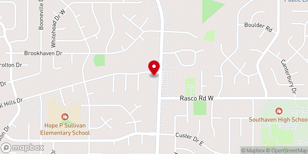 Map showing location of Prince of Peace Lutheran Church