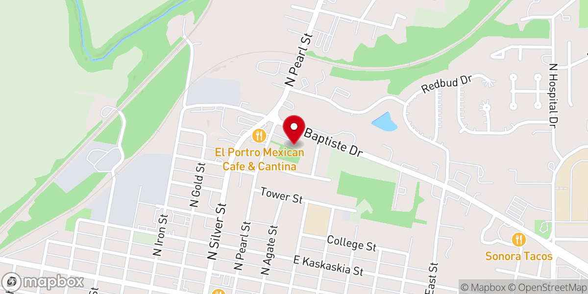 Map showing location of Pearl Street Reformed Baptist Church