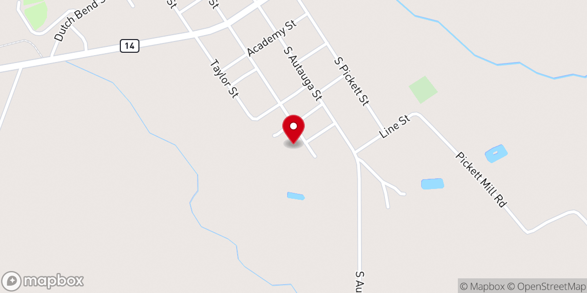 Map showing location of New Peace & Goodwill Baptist Church