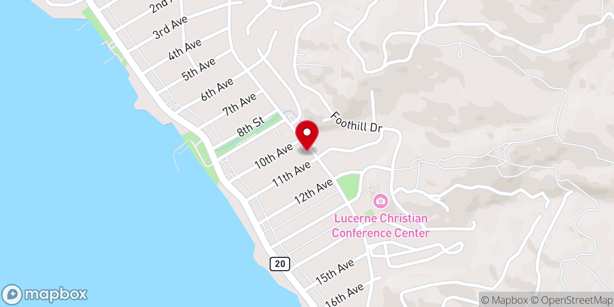 Map showing location of First Lutheran Church Lucerne