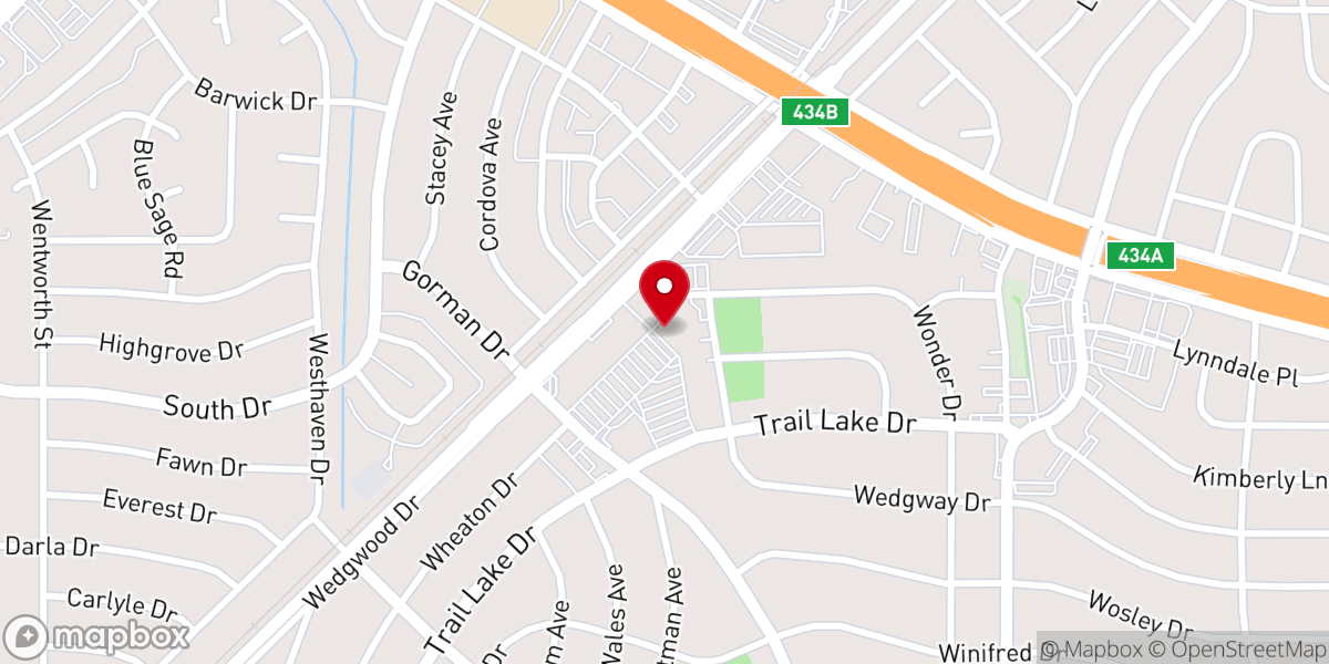 Map showing location of The Fountains Fellowship Church Fort Worth Campus