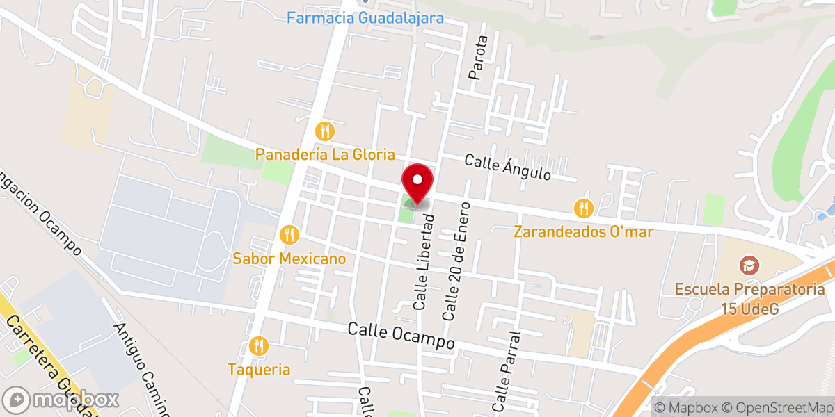 Map showing location of Parroquia San Juan Bautista