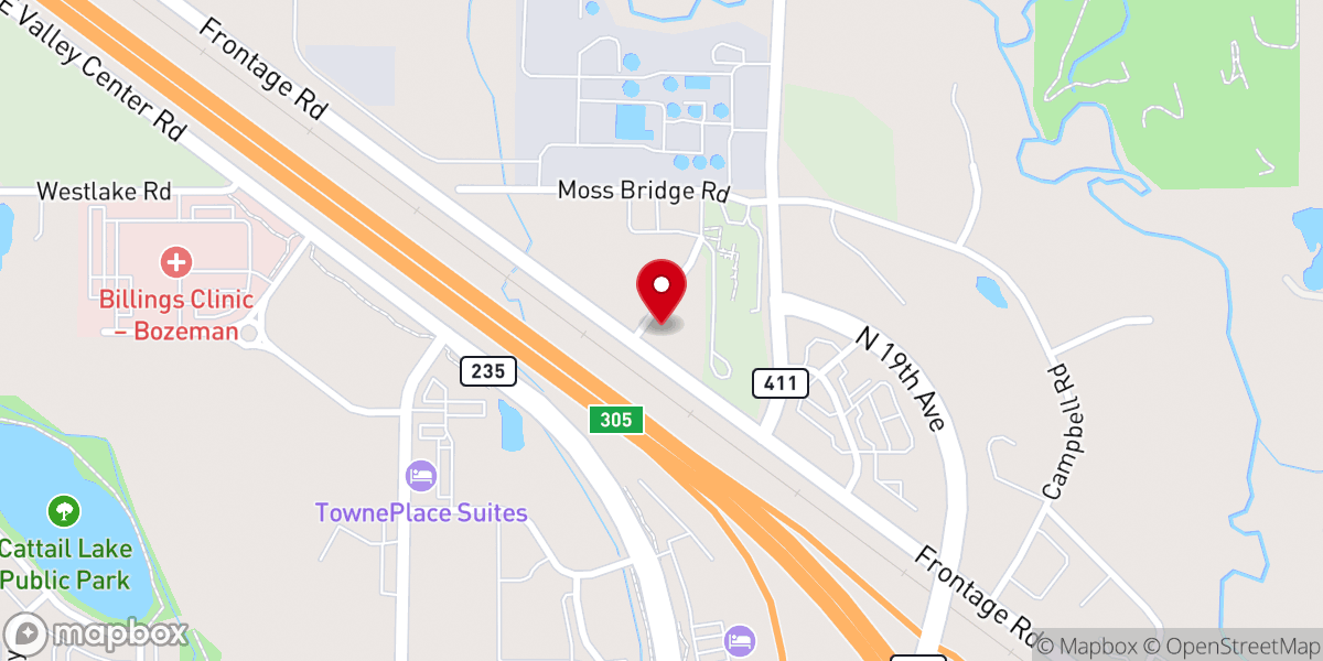 Map showing location of Korean Church of Bozeman