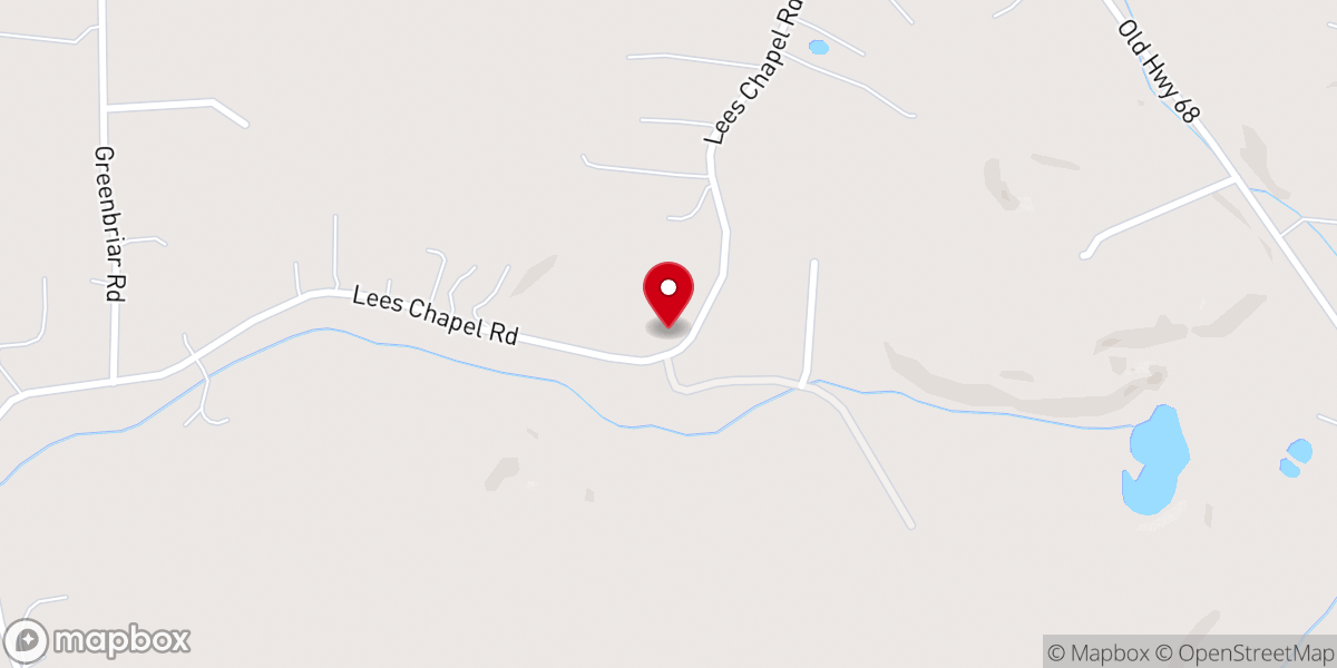 Map showing location of Lees Chapel Baptist Church