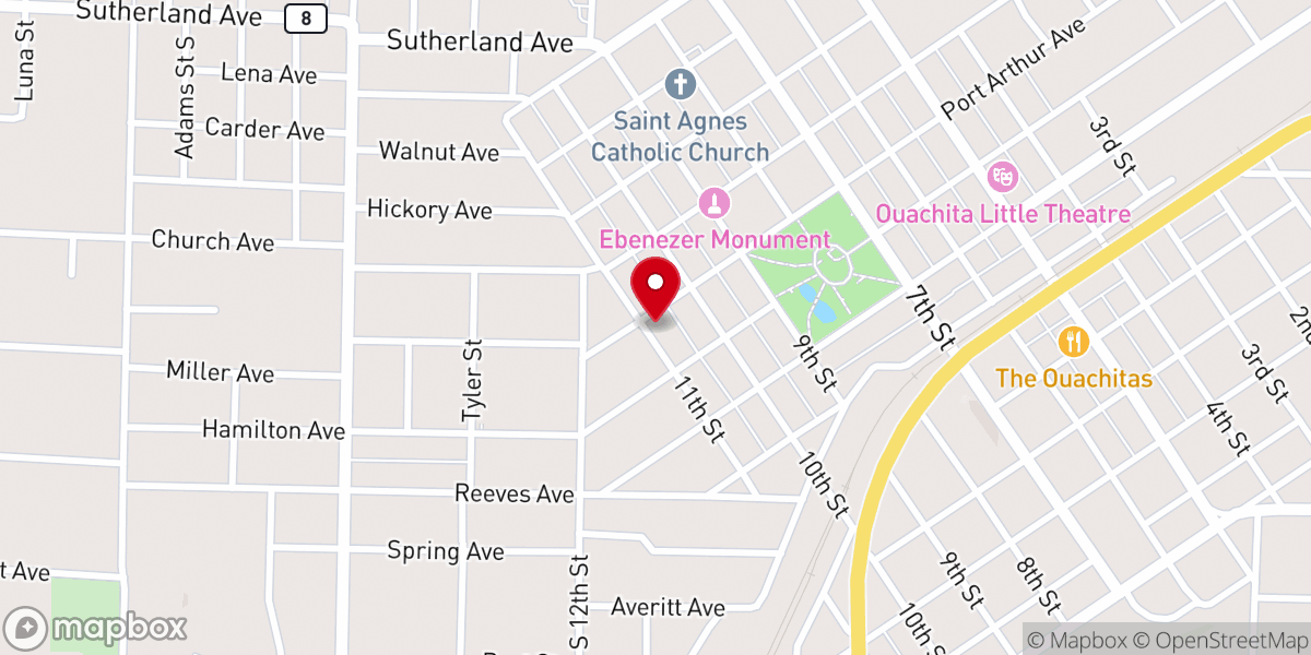 Map showing location of First Christian Church