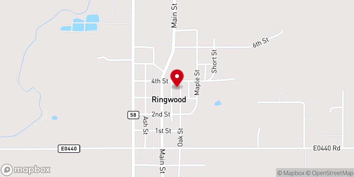 Map showing location of Ringwood Mennonite Church