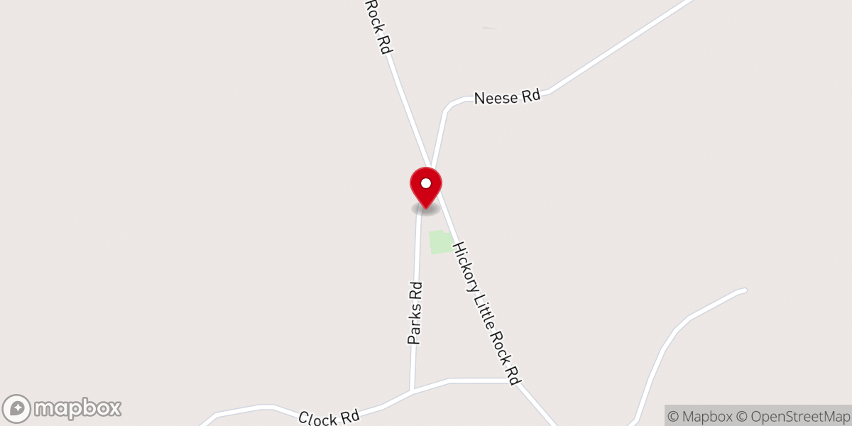 Map showing location of Beulah Baptist Church