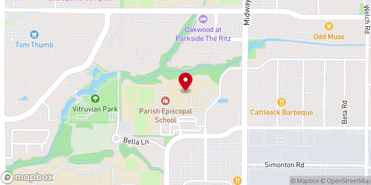Map showing location of Parish Episcopal School
