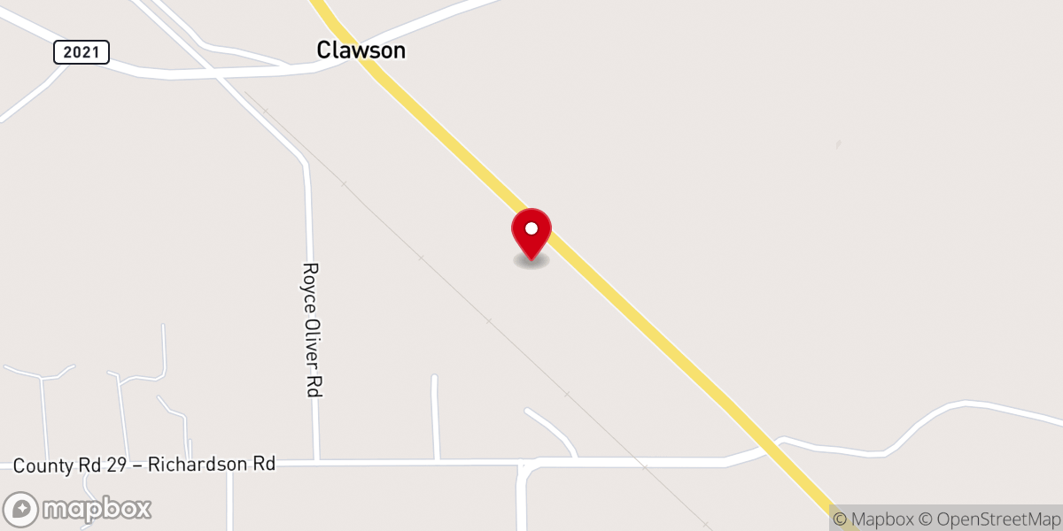 Map showing location of Cross Timbers Cowboy Church