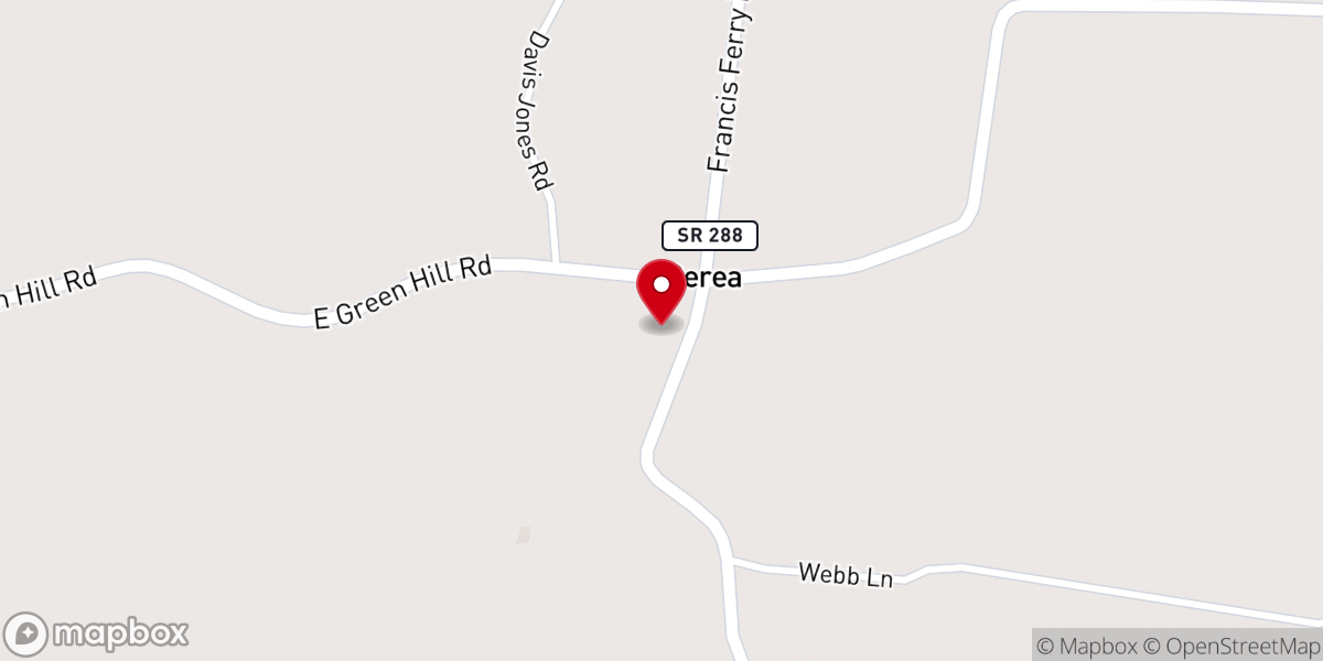 Map showing location of Berea Church of Christ