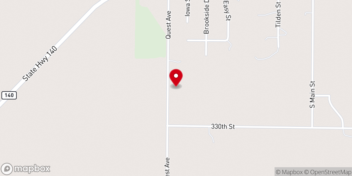 Map showing location of New Life Baptist Church