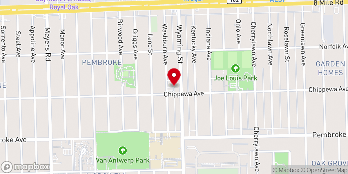 Map showing location of Wyoming Avenue Church of Christ