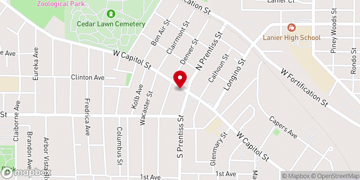 Map showing location of Greater Tree of Life Baptist Church