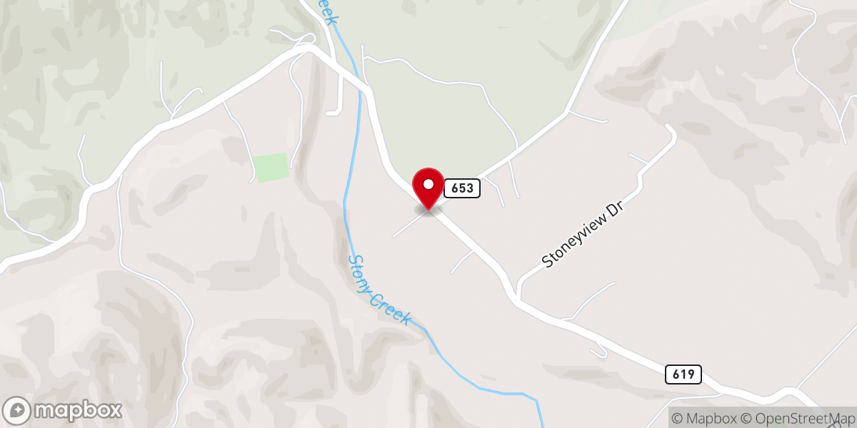 Map showing location of Carters Chapel Church