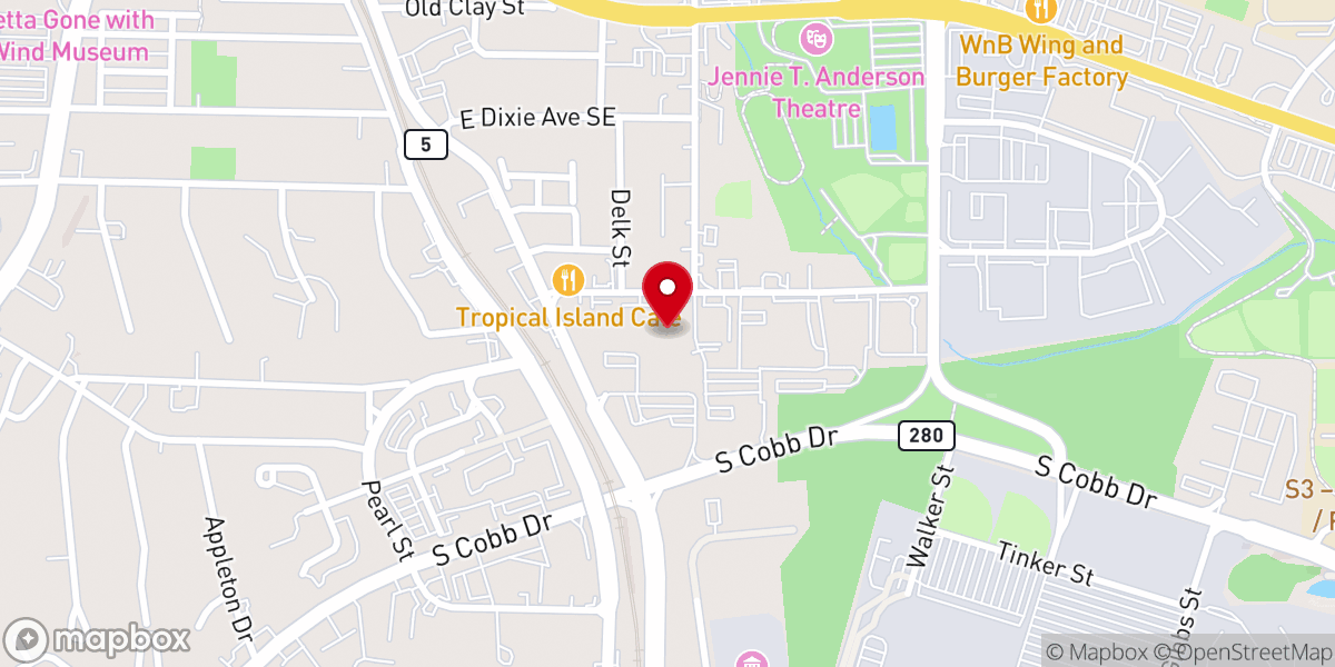 Map showing location of Mountain of Fire and Miracles Ministries Marietta