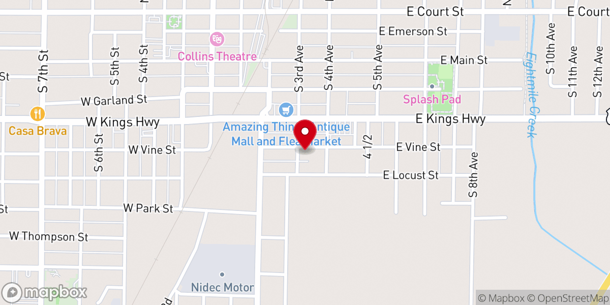 Map showing location of Bible Baptist Church