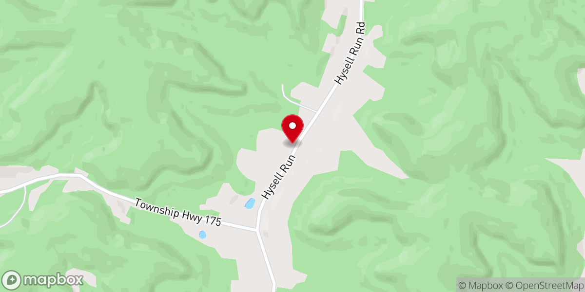 Map showing location of Hysell Run Community Church