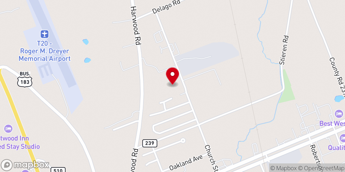 Map showing location of A C Collison Center