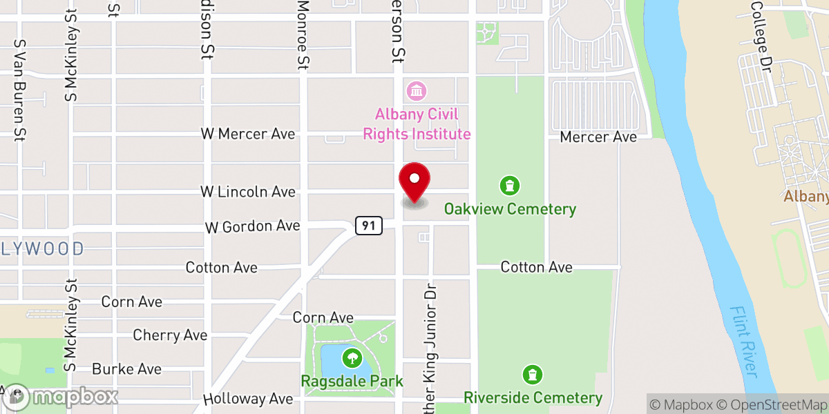 Map showing location of Hebrew Baptist Church