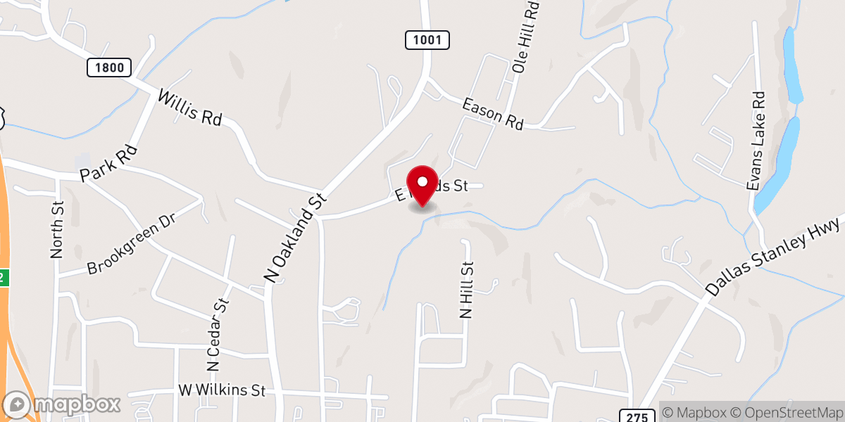 Map showing location of Northside Community Church