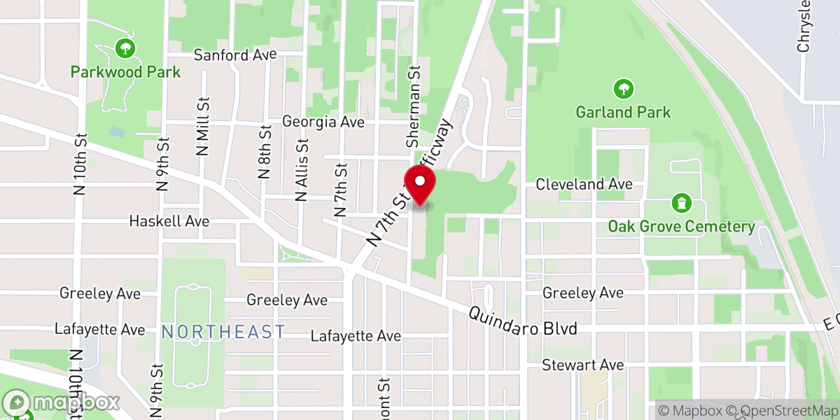 Map showing location of Bethel Baptist Church