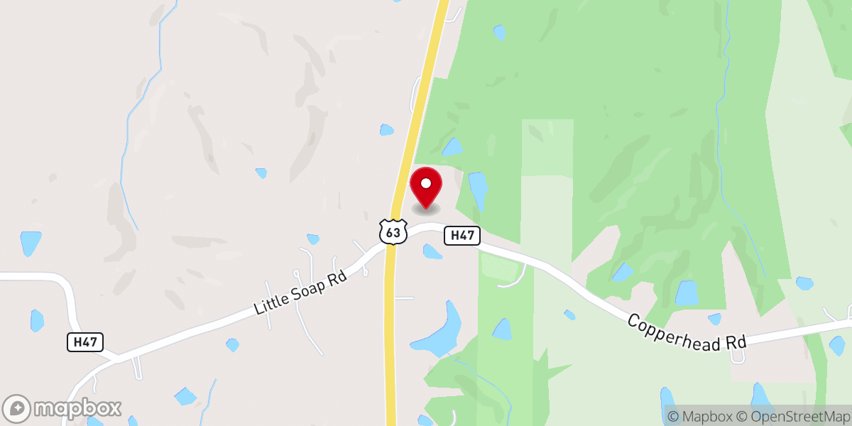 Map showing location of Hickory Grove Community Church