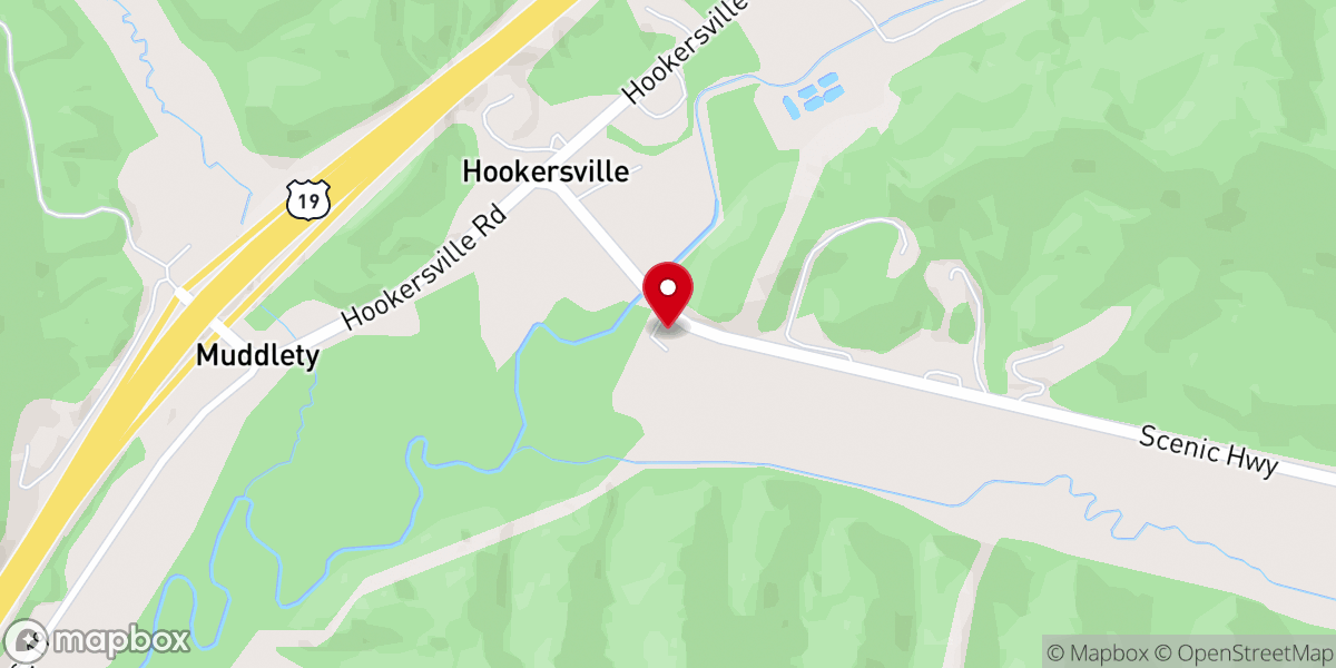Map showing location of Beulah Baptist Church