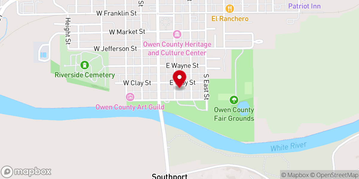 Map showing location of Spencer First Assembly of God