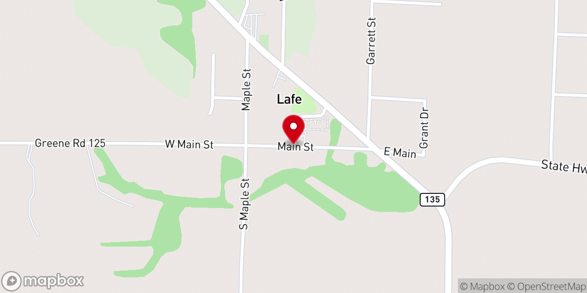 Map showing location of City of Lafe
