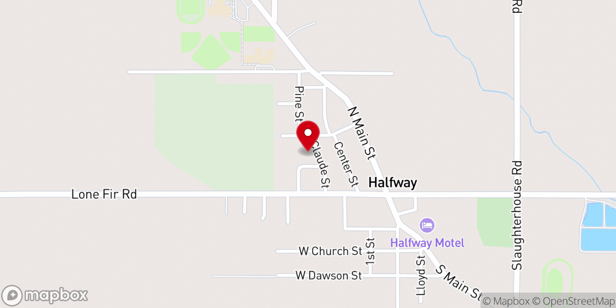 Map showing location of Pine Baptist Church