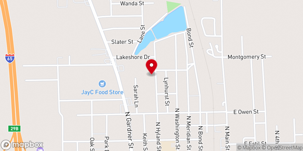 Map showing location of Church of Christ