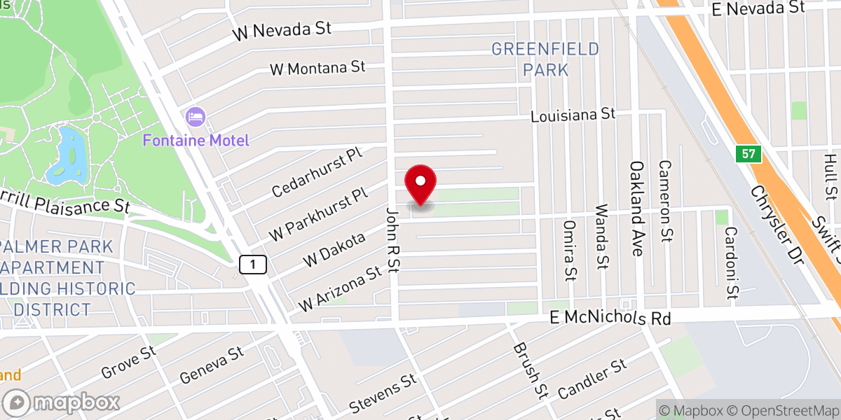 Map showing location of Davison Missionary Baptist Church
