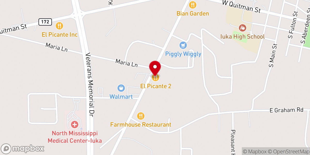 Map showing location of El Picante 2