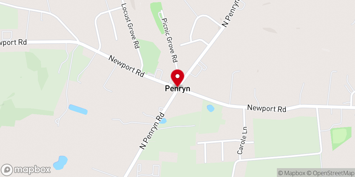 Map showing location of Penryn