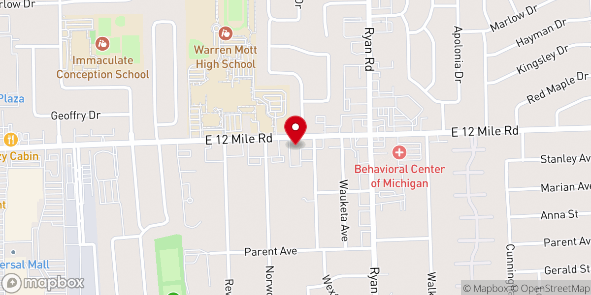 Map showing location of Twelve Ryan Missionary Baptist Church